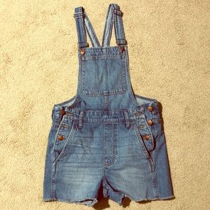 Madewell raw hem overalls size XXS